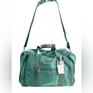 Tumi Vintage Green Ballistic Nylon Large Messenger Briefcase Laptop Bag Travel
